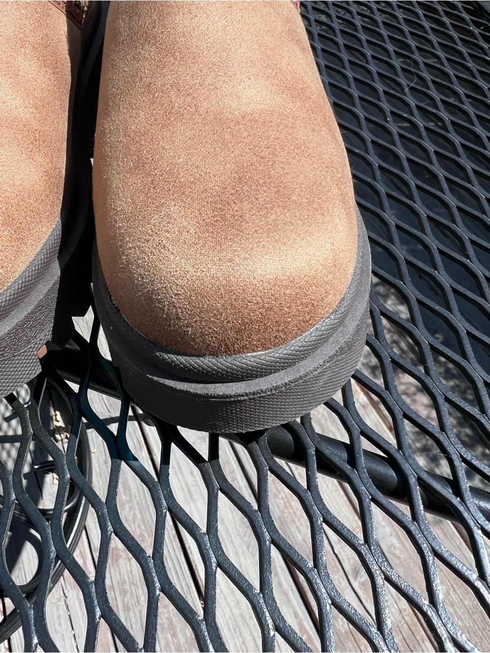 Skechers Brown Faux-Suede Slip-On Clogs with White Sherpa Trim - Picture 6 of 14